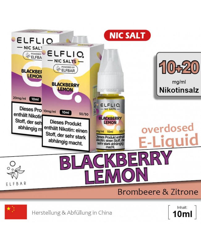 Elfbar Elfliq Blackberry Lemon Liquids