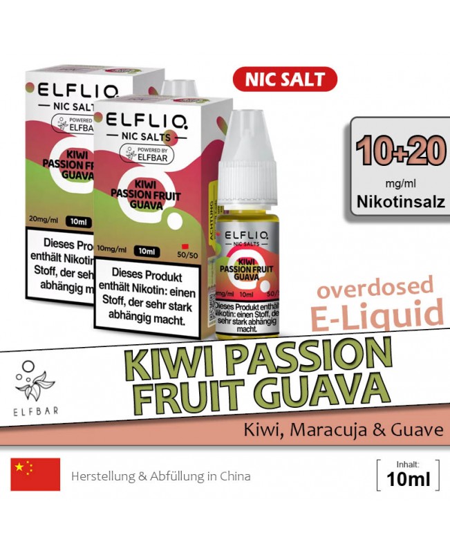 Elfbar Elfliq Kiwi Passion Fruit Guava Liquids