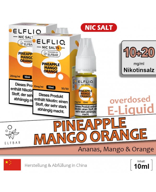 Elfbar Elfliq Pineapple Mango Orange Liquids