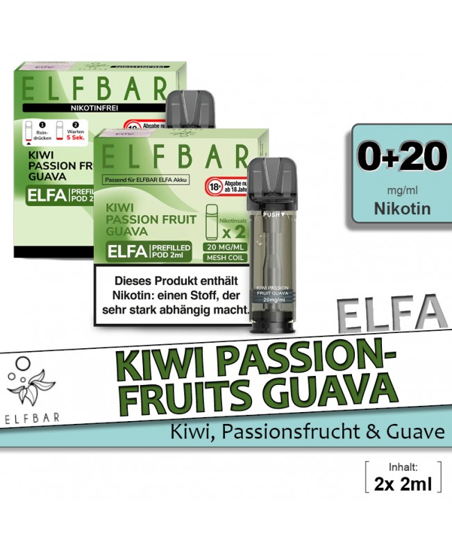 Elfbar Elfa Kiwi Passion Fruit Guava Pods